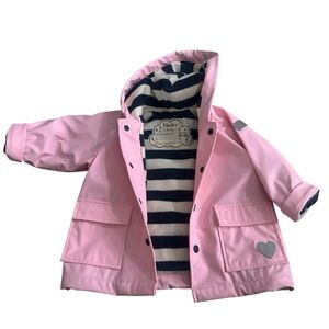Hatley Lined Pink Rain Coat Infant Toddler Girl 12-18 Months